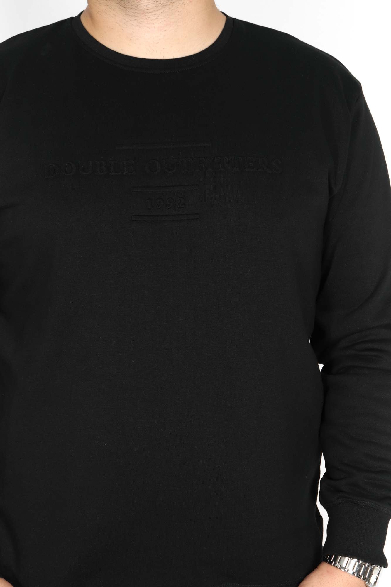 Μπλούζα Φούτερ Με Κουκούλα Και Στάμπα 3D Λογότυπο - Μαύρο