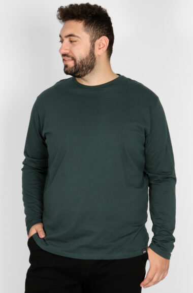 Μπλούζα Βαμβακερή Μακρυμάνικη Μεγάλα Μεγέθη - Πράσινο