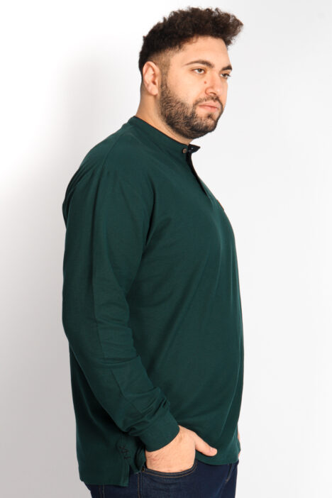 Ανδρική Μπλούζα Polo Pique Plus Size - Σκ. Πράσινο