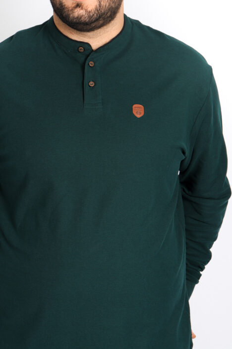 Ανδρική Μπλούζα Polo Pique Plus Size - Σκ. Πράσινο