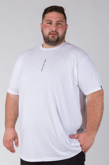Ανδρικό Βαμβακερό T-Shirts With Curved Hem  TS-244 - Άσπρο