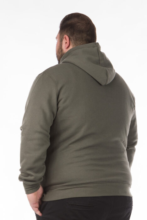 Φούτερ Ανδρική Μπλούζα με Κουκούλα Plus Size - Χακί
