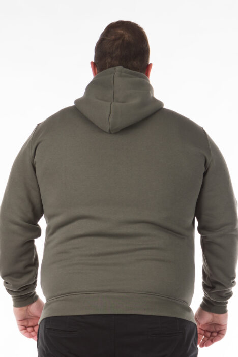 Φούτερ Ανδρική Μπλούζα με Κουκούλα Plus Size - Χακί