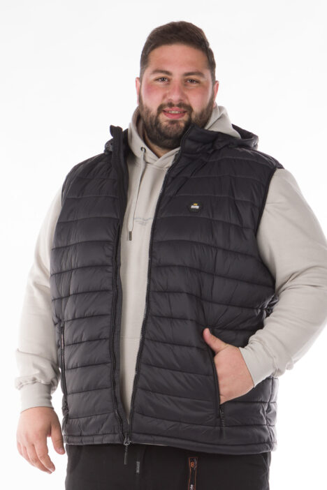 Αμάνικο Ανδρικό Jacket Puffer Plus Size - Μαύρο