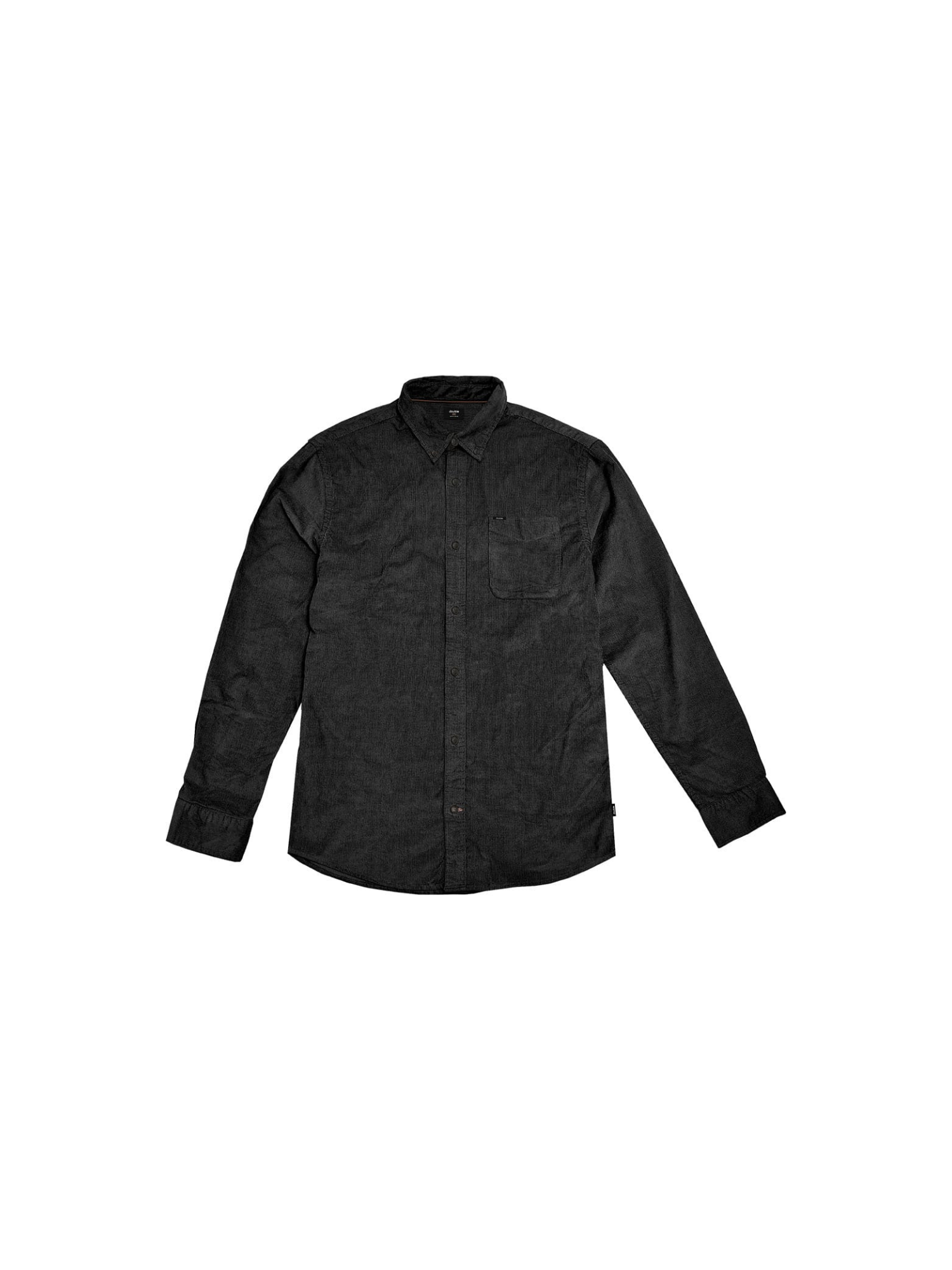 Ανδρικό Πουκάμισο Corduroy Long Sleeve Plus Size - Μαύρο