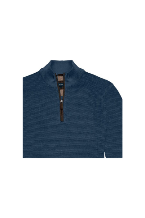 Ανδρική Μπλούζα Πλεκτή με Φερμουάρ Plus Size - Ίντιγκο