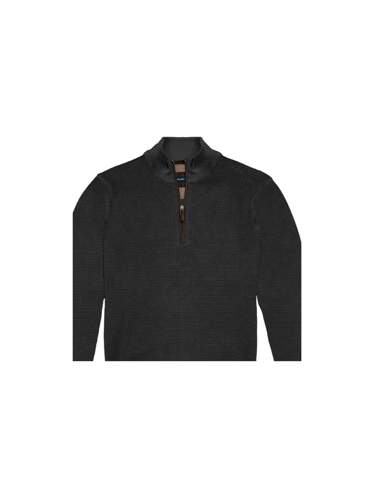 Ανδρική Μπλούζα Πλεκτή με Φερμουάρ Plus Size - Μαύρο