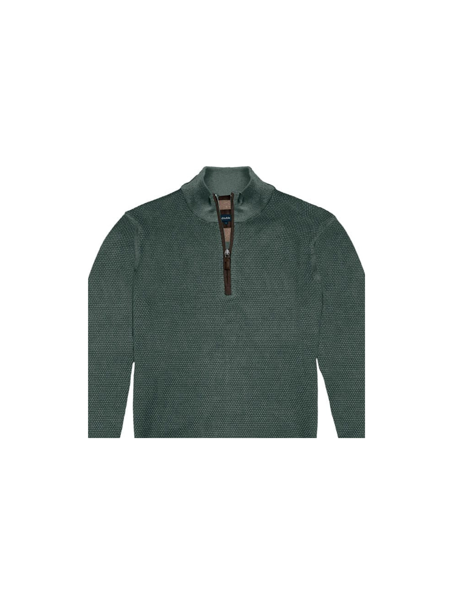Ανδρική Μπλούζα Πλεκτή με Φερμουάρ Plus Size - Σκ. Πράσινο