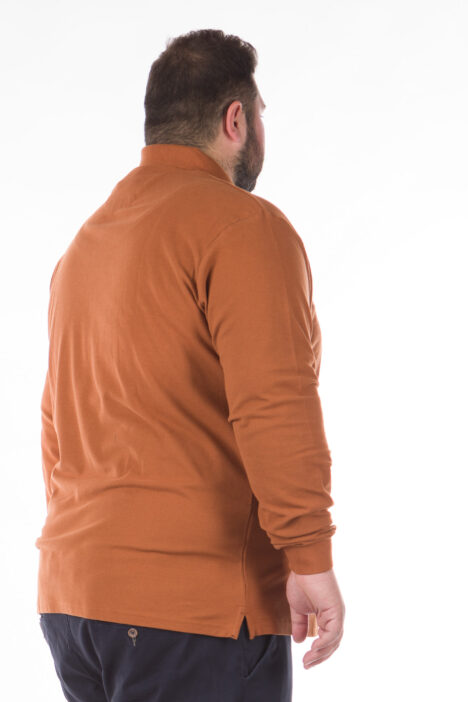Ανδρική Μπλούζα Polo Pique Plus Size - Κάμελ