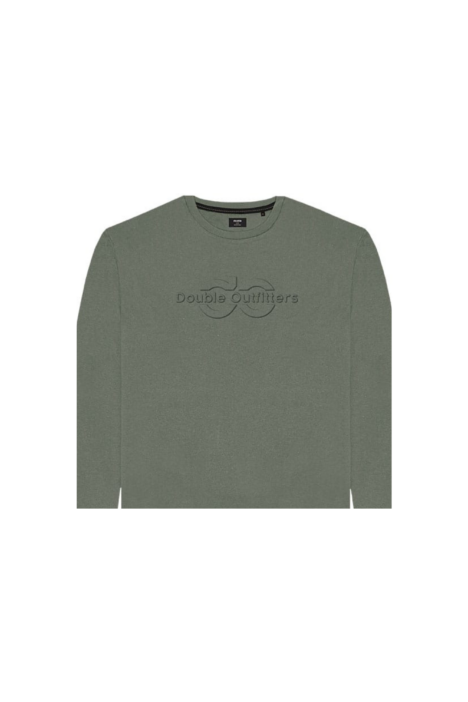 Ανδρικό Μακρυμάνικο T-Shirts With Embossed Graphic TS-257A  Plus Size - Πράσινο