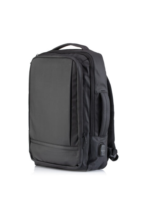 Backpack Ανδρικό Μονόχρωμη Υφασμάτινη - Μαύρο