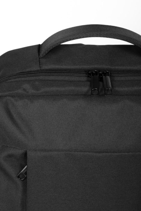 Backpack Υφασμάτινο Μαύρo με δερμάτινες λεπτομέρειες - Μαύρο